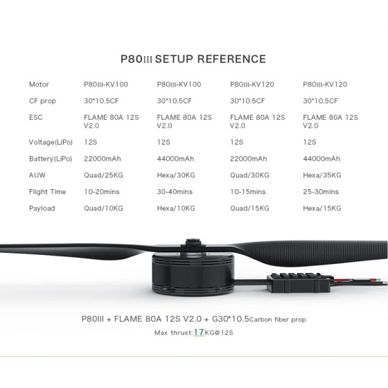Original T-MOTOR P80 III Pin KV100 KV120 Big Thrust 48V Brushless 25kg Payload Agriculture Drone Aircraft Motor